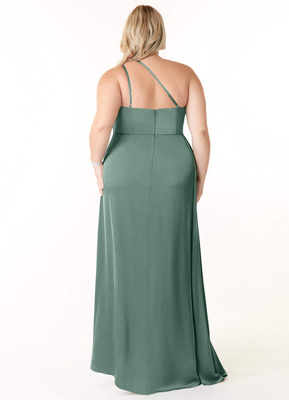 Maron Stretch Satin Dress-AZ5220112 - Final Sale