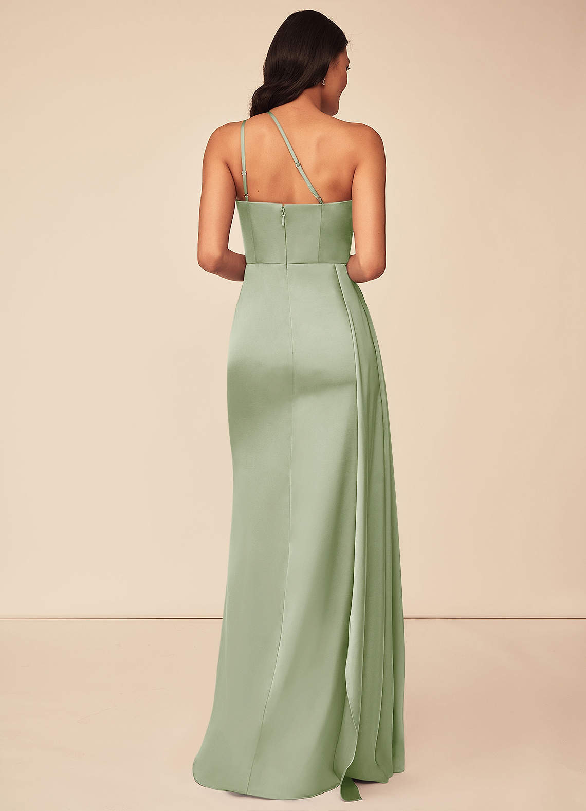 Maron Stretch Satin Dress-AZ23556424 - Final Sale