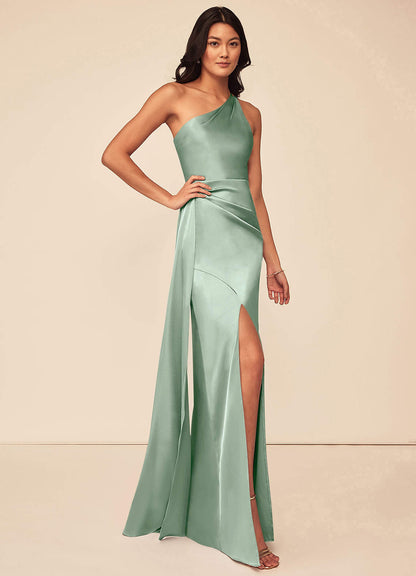 Maron Stretch Satin Dress-AZ5230576 - Final Sale