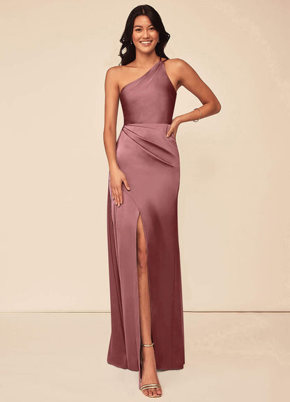 Maron Stretch Satin Dress-AZ5308780 - Final Sale