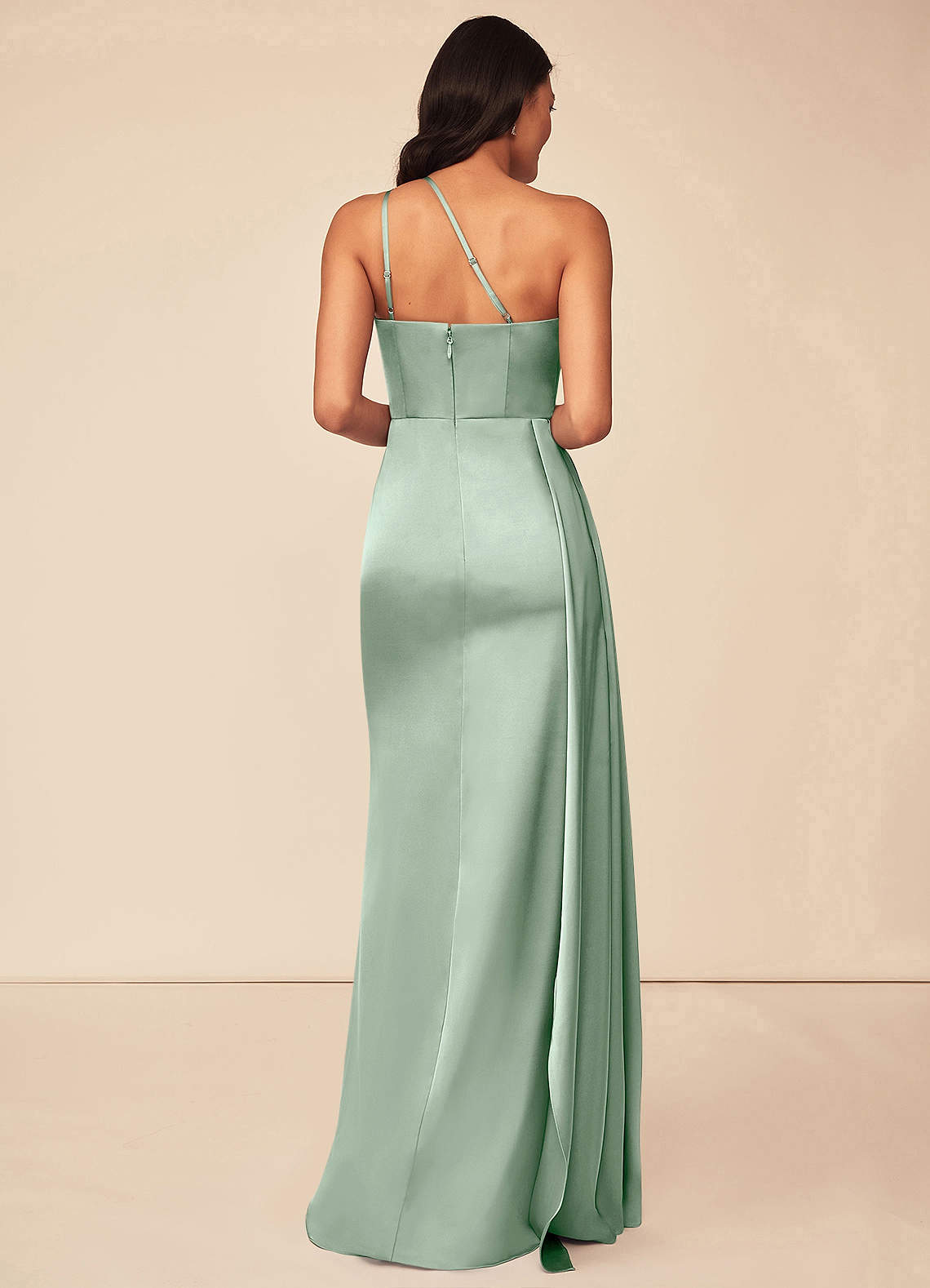 Maron Stretch Satin Dress-AZ5230576 - Final Sale