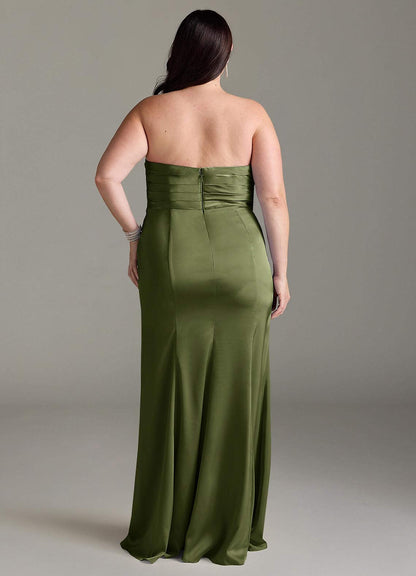 Yola Stretch Satin Dress-AZ52911670-final sale