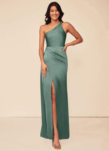 Maron Stretch Satin Dress-AZ5220112 - Final Sale