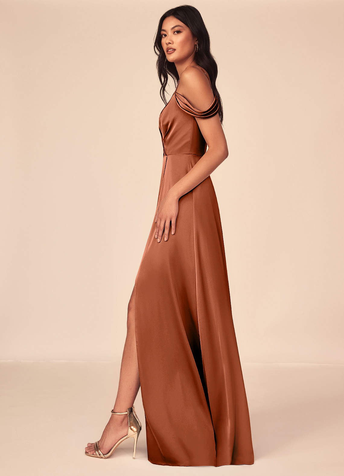 Ocean Stretch Satin Dress-AZ5304041-final sale