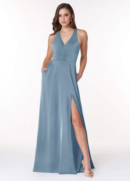Ceria Stretch Satin Dress-AZ6177630 - Final Sale