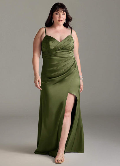 Yola Stretch Satin Dress-AZ52911670-final sale