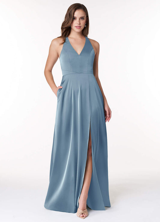 Ceria Stretch Satin Dress-AZ6177630 - Final Sale