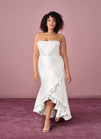 Tiered Ruffle Mikado Mermaid Gown-AZ6903254 - Final Sale