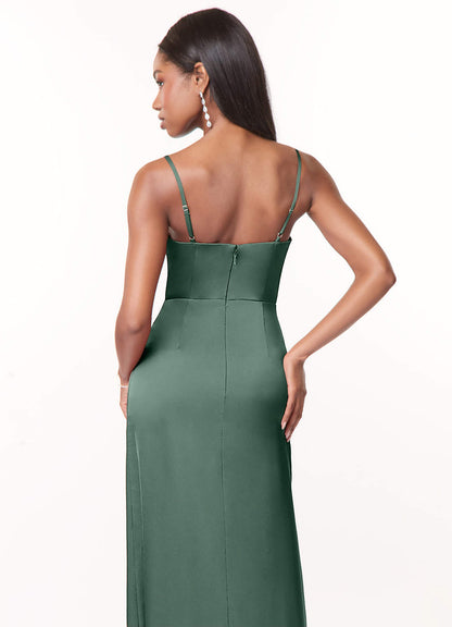 Maci Stretch Satin Dress-AZ5220111 - Final Sale