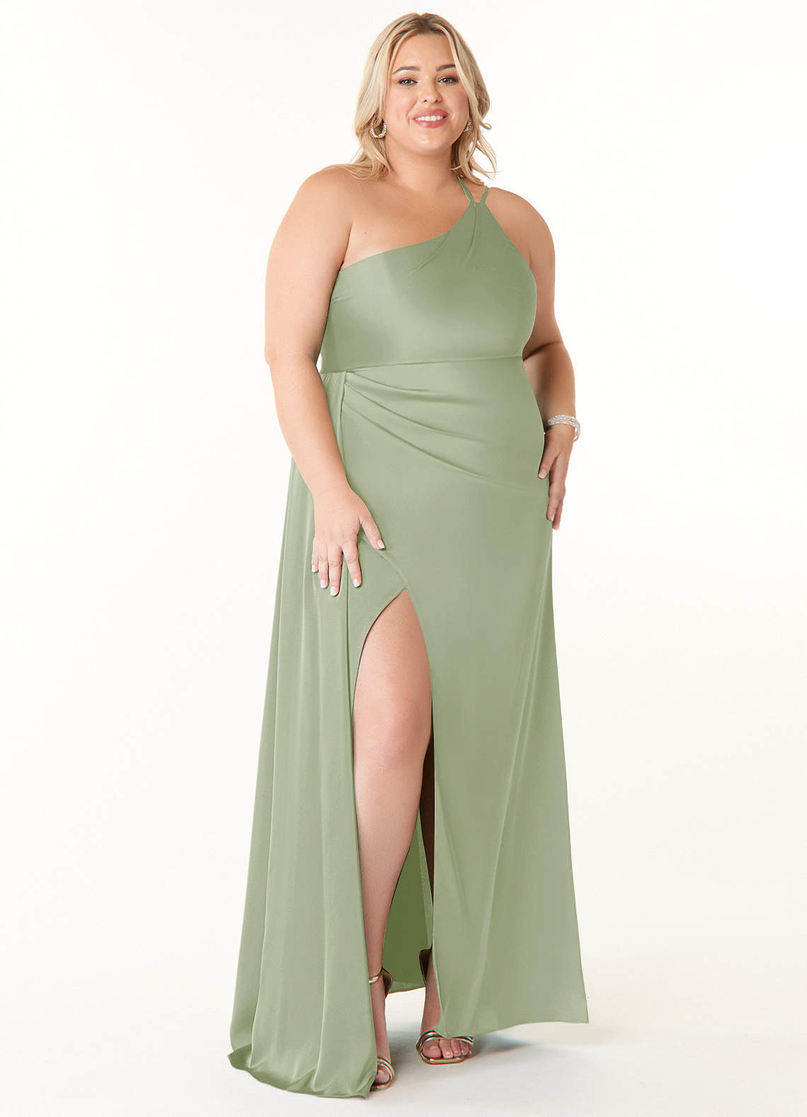 Maron Stretch Satin Dress-AZ23556424 - Final Sale