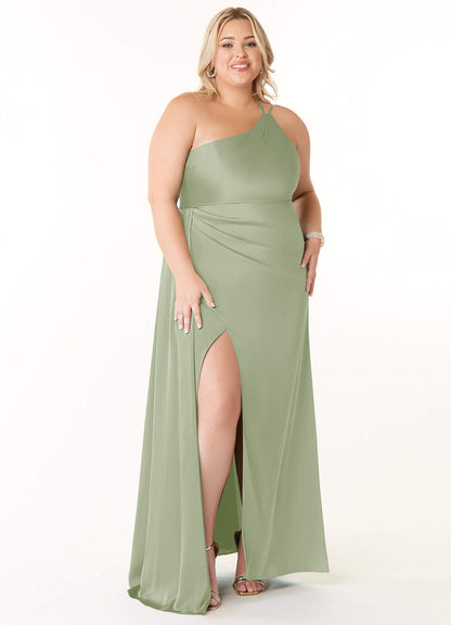 Maron Stretch Satin Dress-AZ23556424 - Final Sale