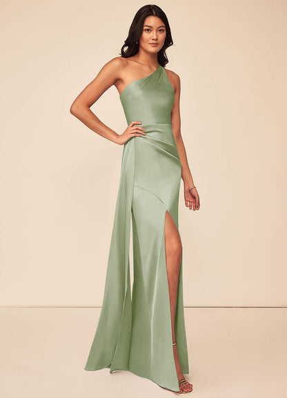 Maron Stretch Satin Dress-AZ23556424 - Final Sale
