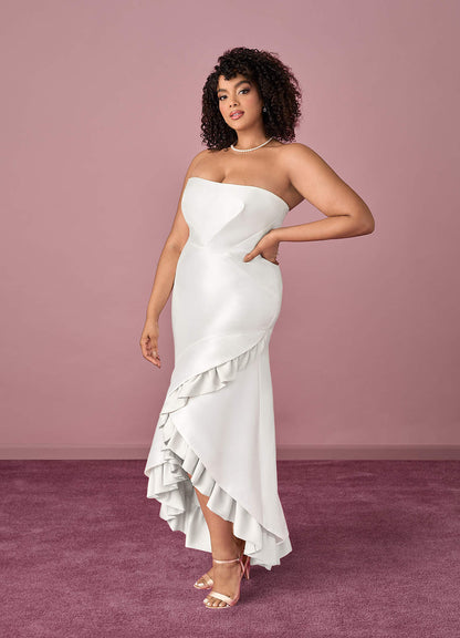 Tiered Ruffle Mikado Mermaid Gown-AZ6903254 - Final Sale