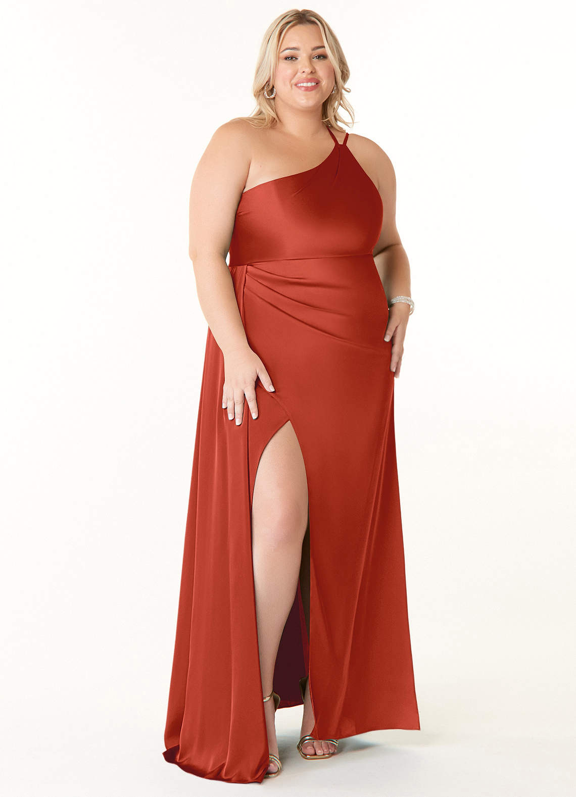 Maron Stretch Satin Dress-AZ4801716 - Final Sale