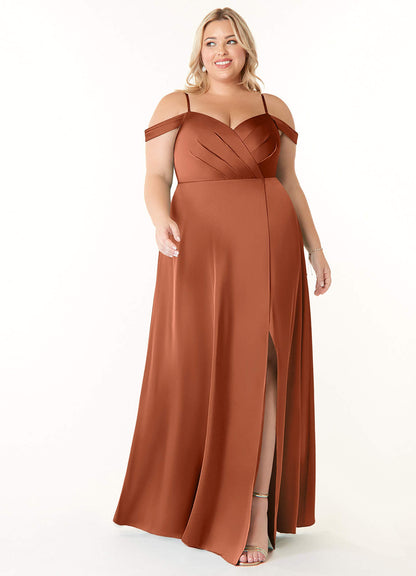 Ocean Stretch Satin Dress-AZ5304041-final sale