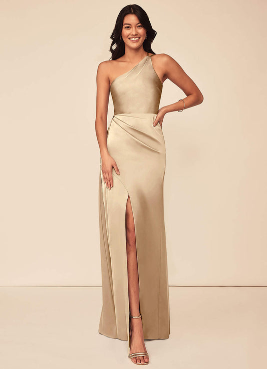 Maron Stretch Satin Dress-AZ48741632 - Final Sale