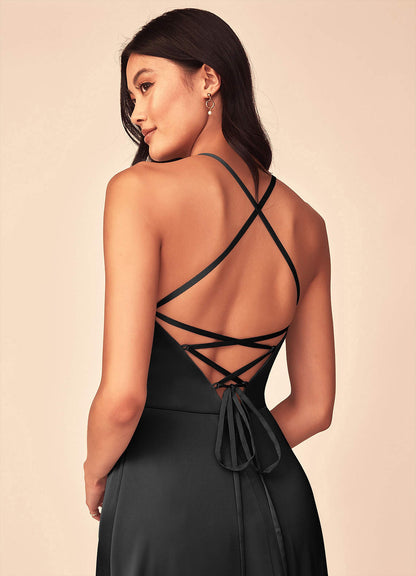 Mei Stretch Satin Dress-AZ65124017 - Final Sale
