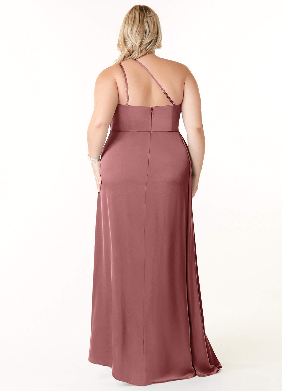 Maron Stretch Satin Dress-AZ5308780 - Final Sale