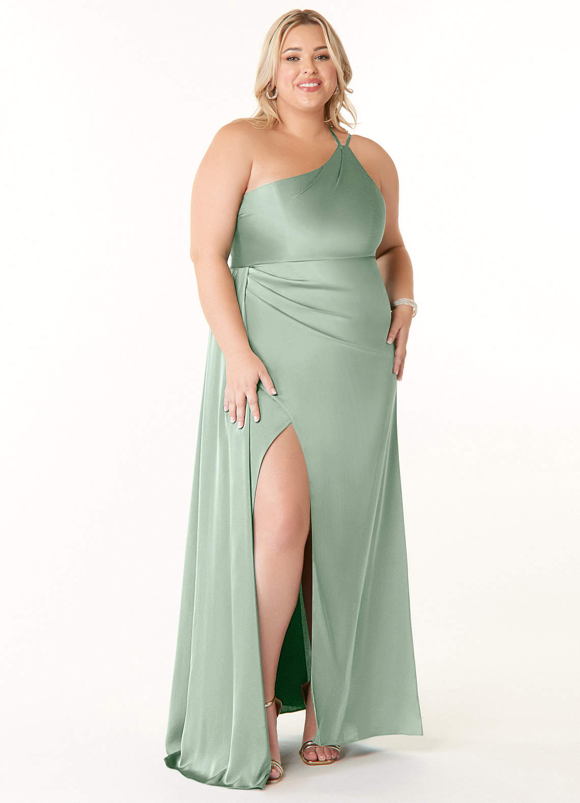 Maron Stretch Satin Dress-AZ5230576 - Final Sale