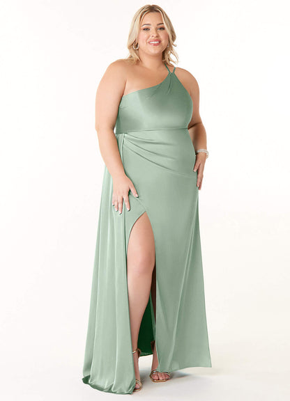 Maron Stretch Satin Dress-AZ5230576 - Final Sale
