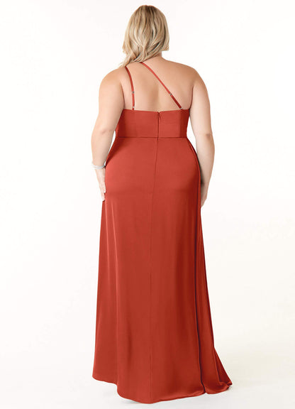 Maron Stretch Satin Dress-AZ4801716 - Final Sale