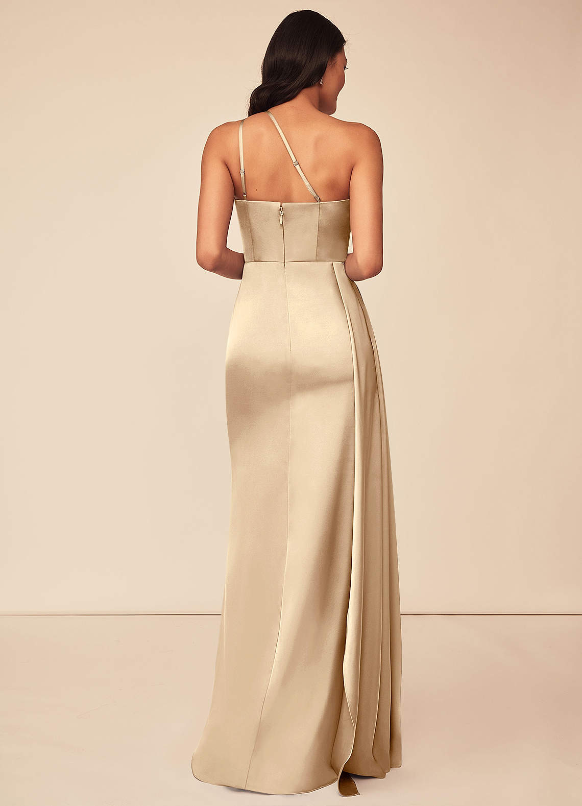 Maron Stretch Satin Dress-AZ48741632 - Final Sale