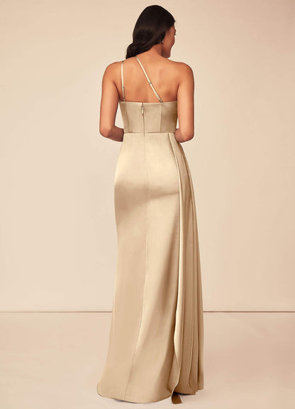 Maron Stretch Satin Dress-AZ48741632 - Final Sale